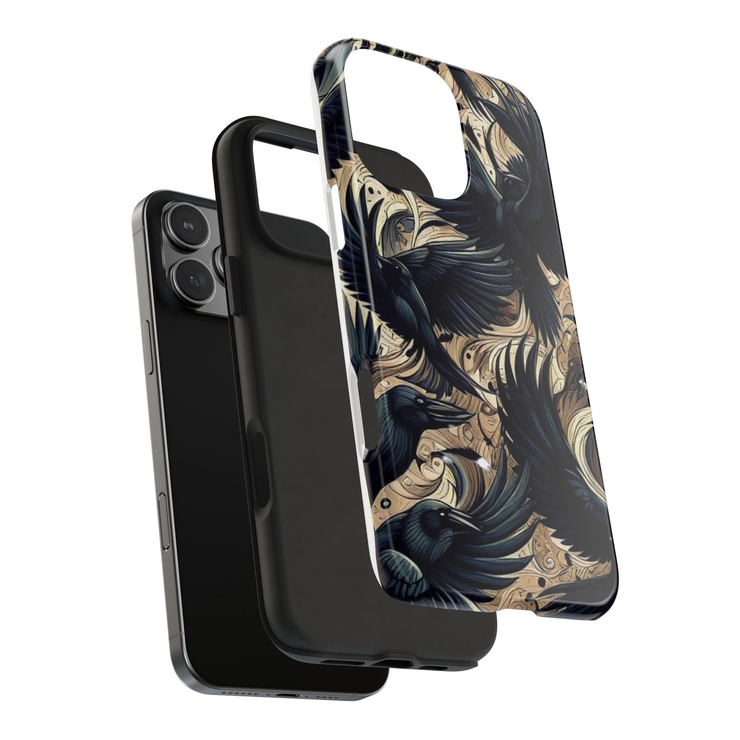 Bold Raven Phone Case | Tough and Protective | Unique Bird Design | Gift for Nature Lovers | Halloween and Fall Decor