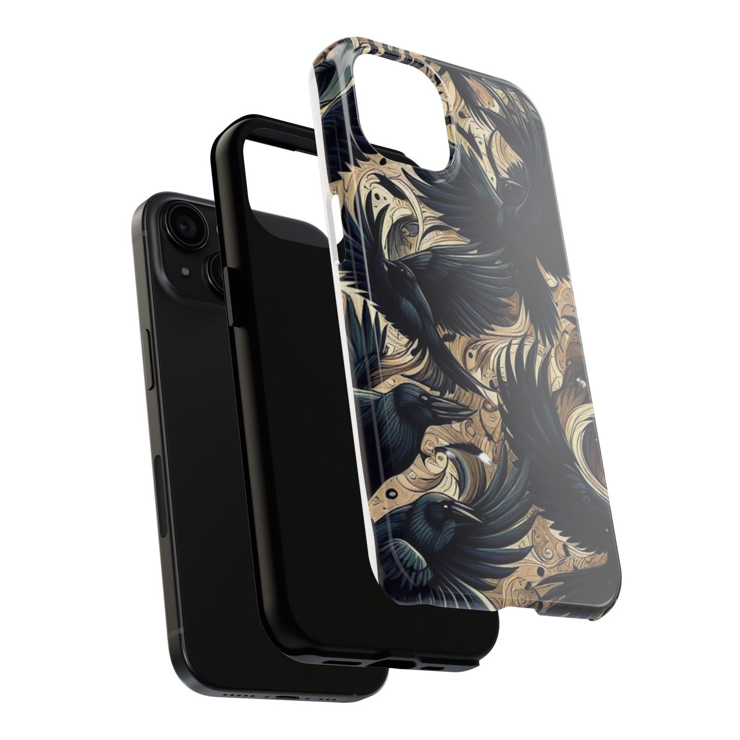 Bold Raven Phone Case | Tough and Protective | Unique Bird Design | Gift for Nature Lovers | Halloween and Fall Decor