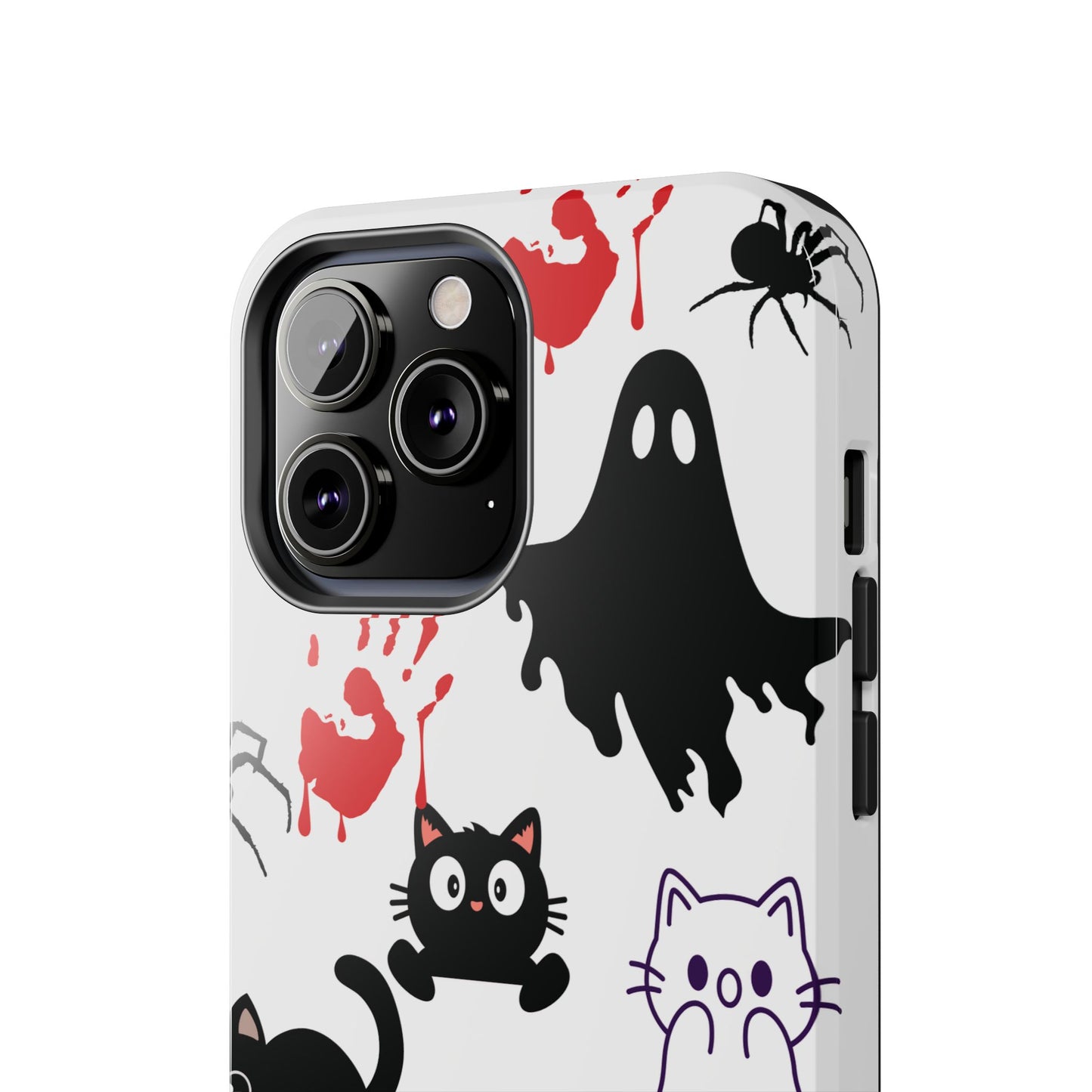 Halloween Phone Cases, Spooky Phone Cover, Cat & Ghost Design, Tough Case for Gifting, Fun and Festive