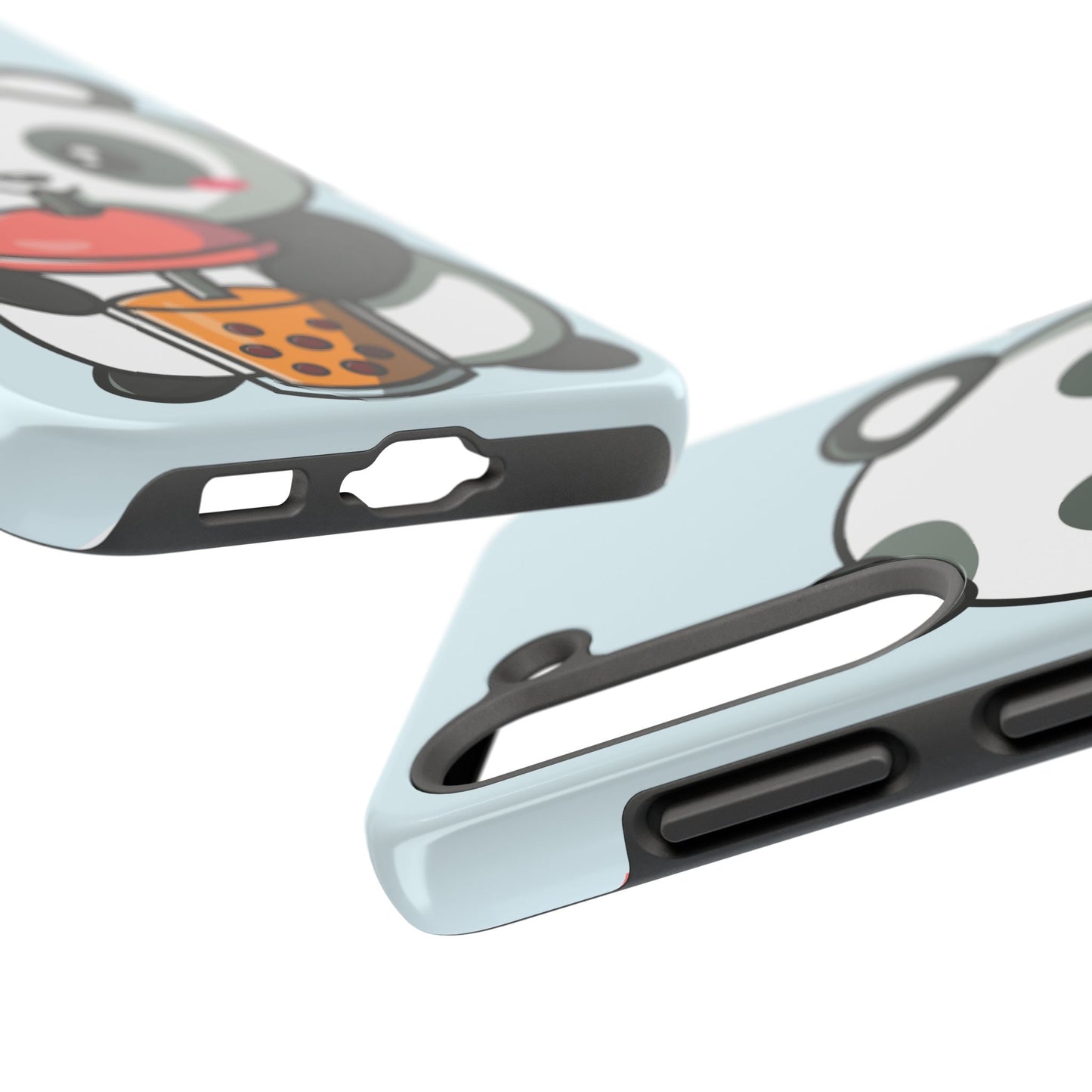 Cute Panda Phone Case with Bubble Tea Design, Tough Phone Cases, Cartoon Character Accessories, Gift for Her, Fun Mobile Cover