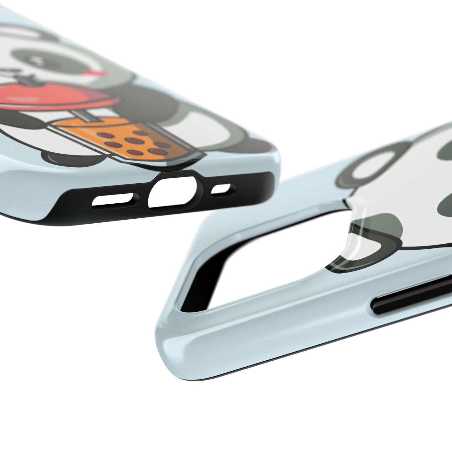 Cute Panda Phone Case with Bubble Tea Design, Tough Phone Cases, Cartoon Character Accessories, Gift for Her, Fun Mobile Cover