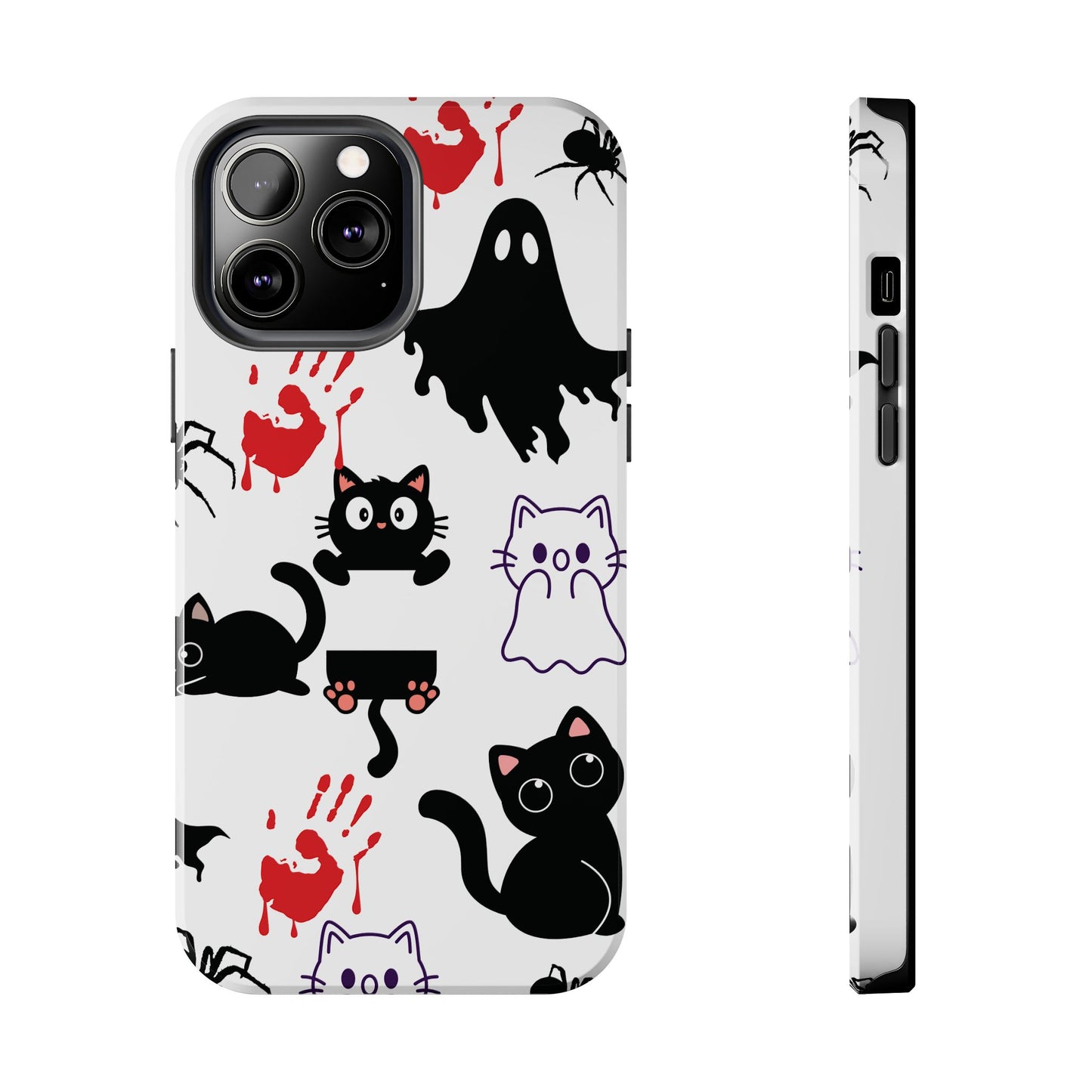 Halloween Phone Cases, Spooky Phone Cover, Cat & Ghost Design, Tough Case for Gifting, Fun and Festive