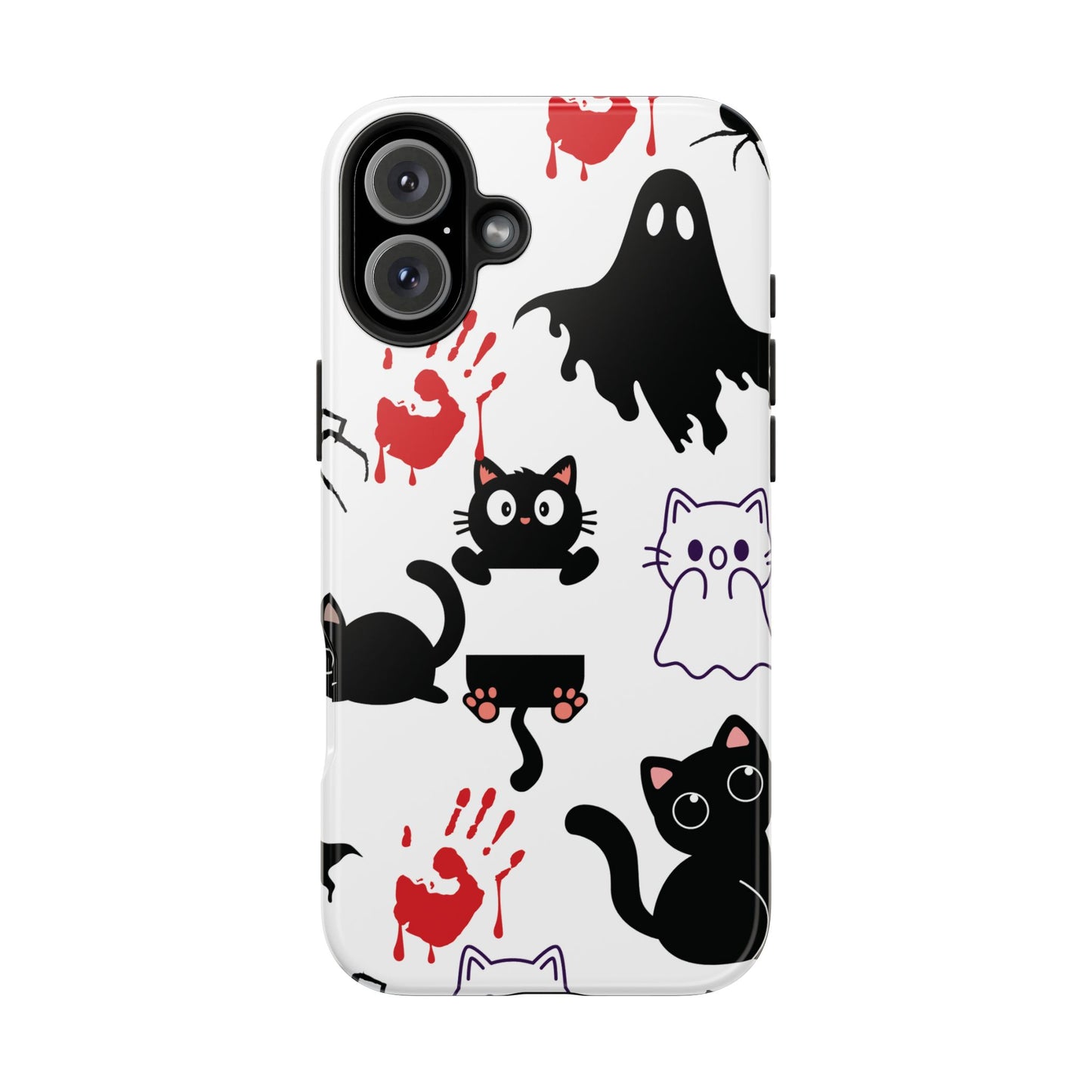 Halloween Phone Cases, Spooky Phone Cover, Cat & Ghost Design, Tough Case for Gifting, Fun and Festive