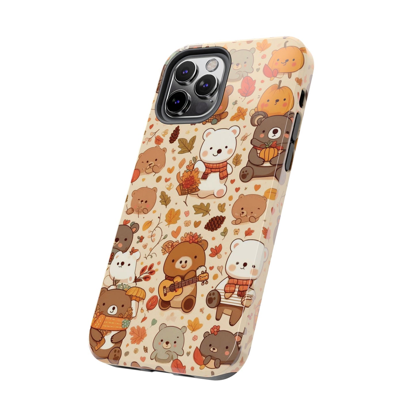 Cute Bear Phone Case - Durable Tough Cases for Animal Lovers, Gift for Kids, Cute Fall Decor, Whimsical Accessories, Fun Style