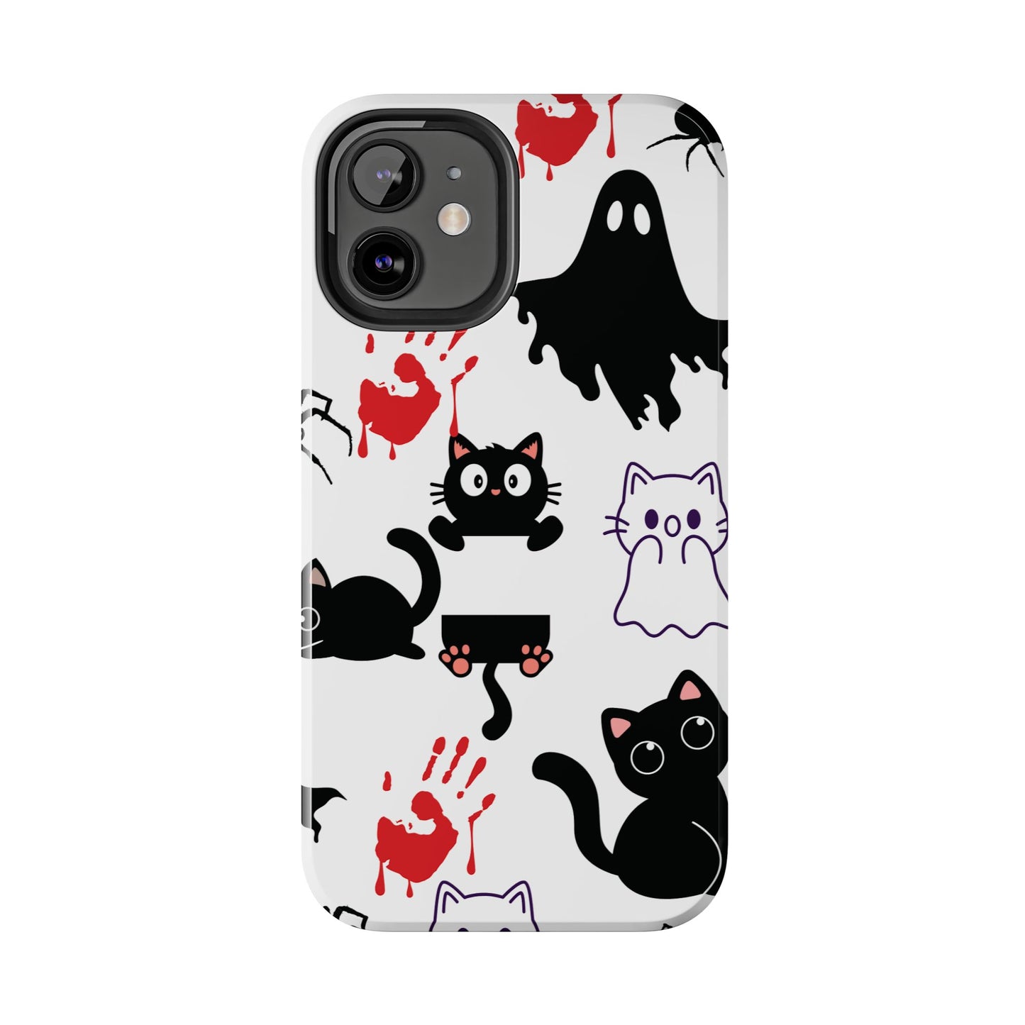 Halloween Phone Cases, Spooky Phone Cover, Cat & Ghost Design, Tough Case for Gifting, Fun and Festive