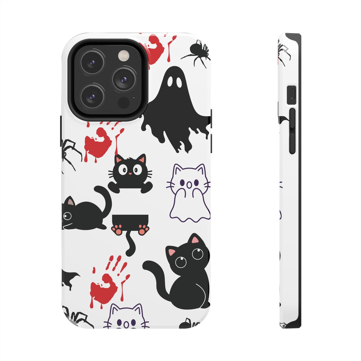 Halloween Phone Cases, Spooky Phone Cover, Cat & Ghost Design, Tough Case for Gifting, Fun and Festive