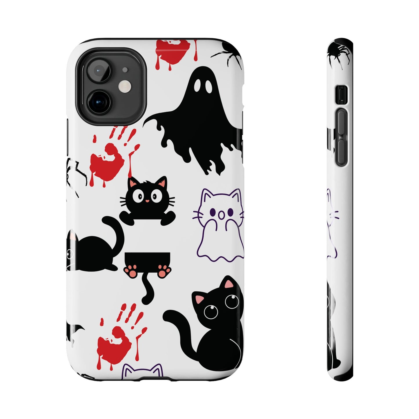 Halloween Phone Cases, Spooky Phone Cover, Cat & Ghost Design, Tough Case for Gifting, Fun and Festive