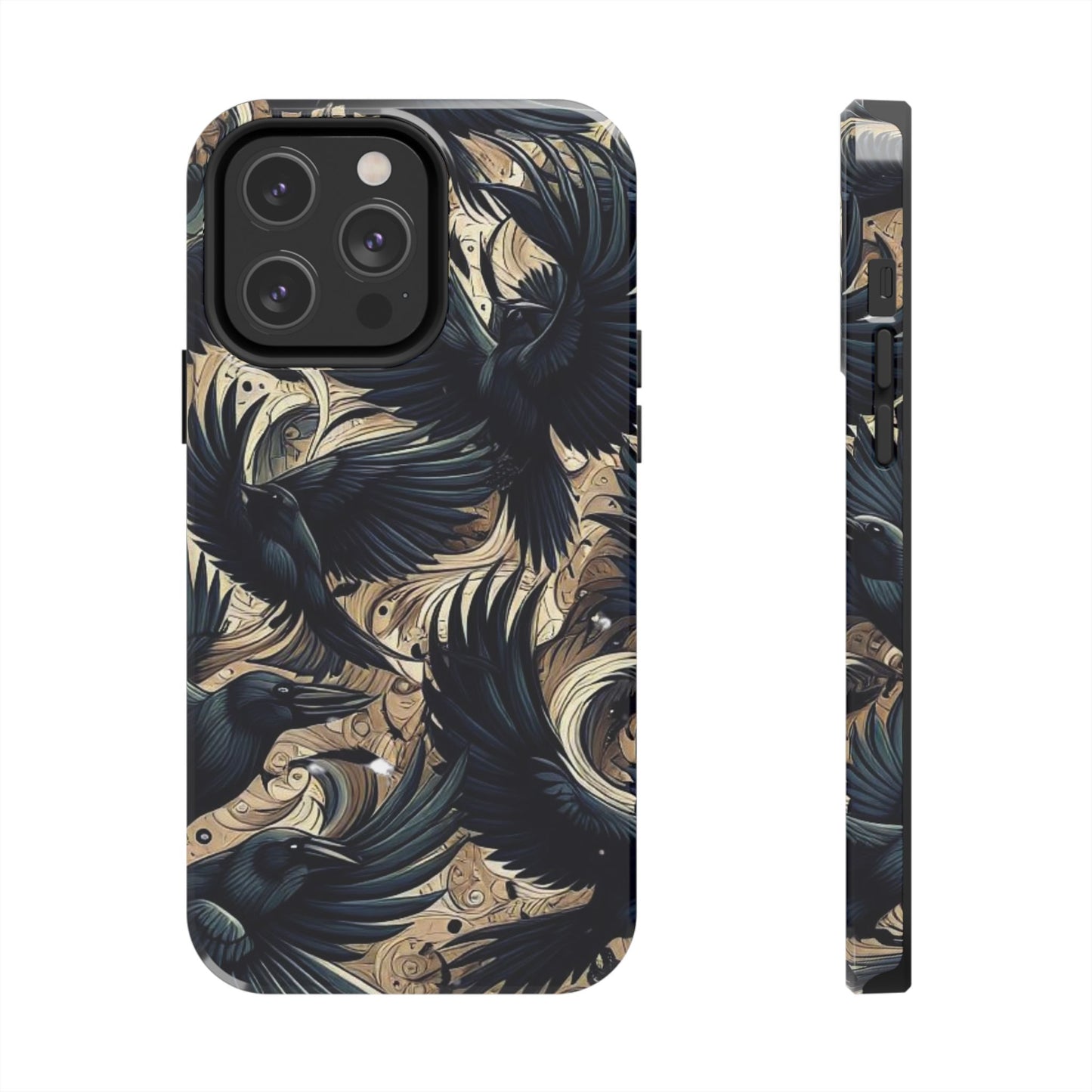 Bold Raven Phone Case | Tough and Protective | Unique Bird Design | Gift for Nature Lovers | Halloween and Fall Decor