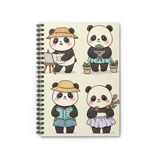 Cute Panda Spiral Notebook - Perfect for Students, Journal Lovers, Gifts, Nature Lovers, Cute Animal Stationery
