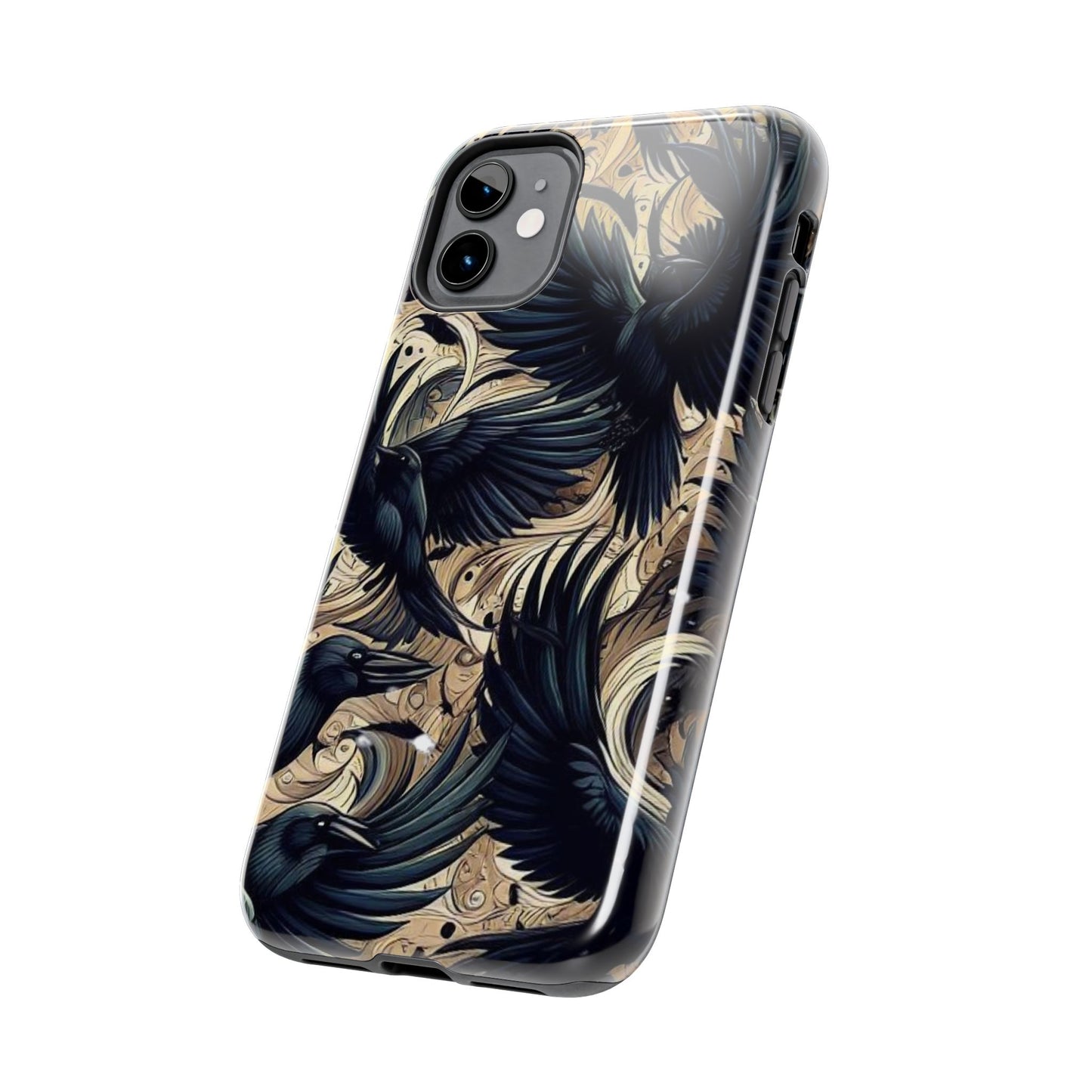 Bold Raven Phone Case | Tough and Protective | Unique Bird Design | Gift for Nature Lovers | Halloween and Fall Decor