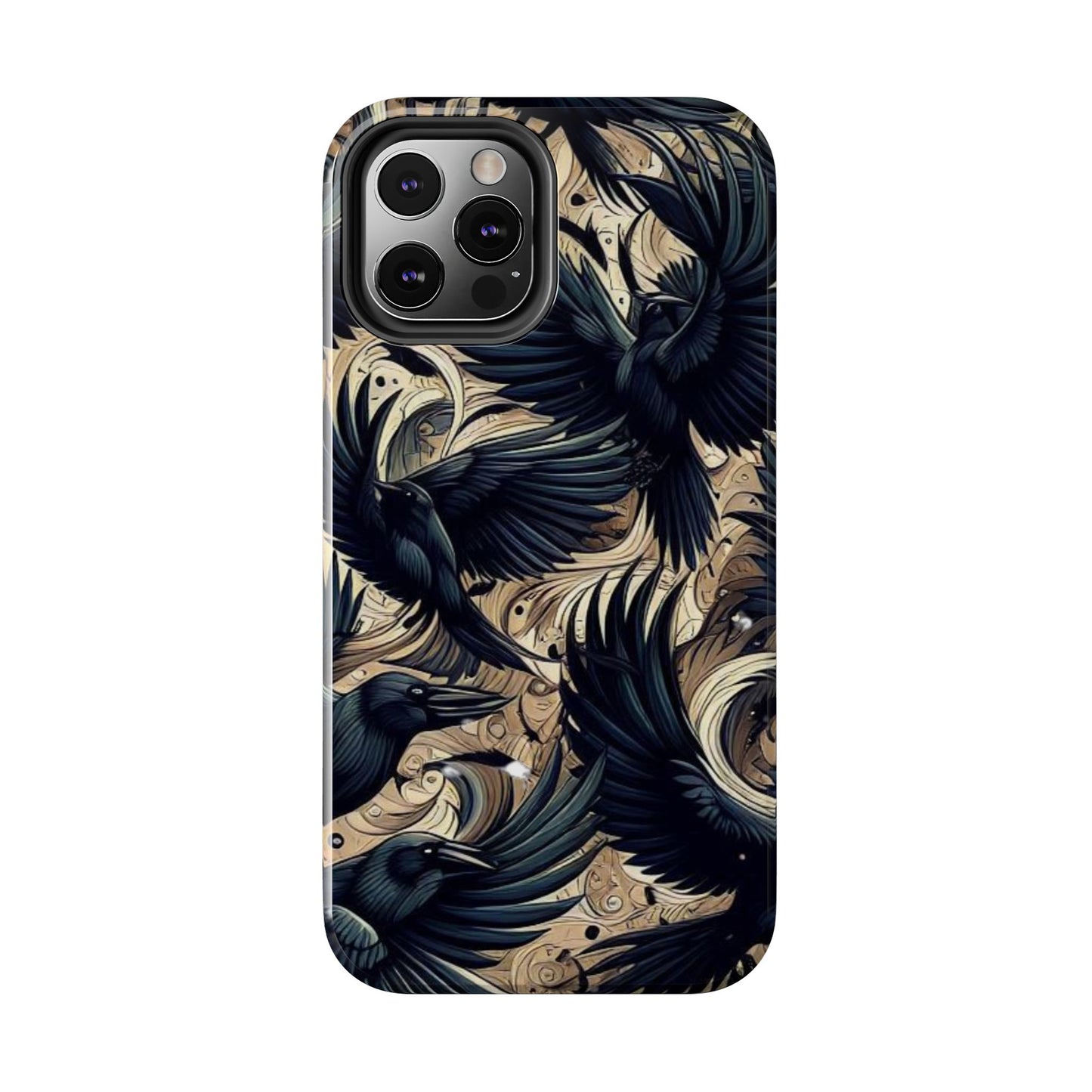Bold Raven Phone Case | Tough and Protective | Unique Bird Design | Gift for Nature Lovers | Halloween and Fall Decor