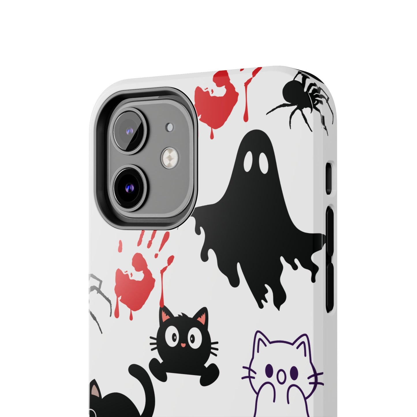Halloween Phone Cases, Spooky Phone Cover, Cat & Ghost Design, Tough Case for Gifting, Fun and Festive