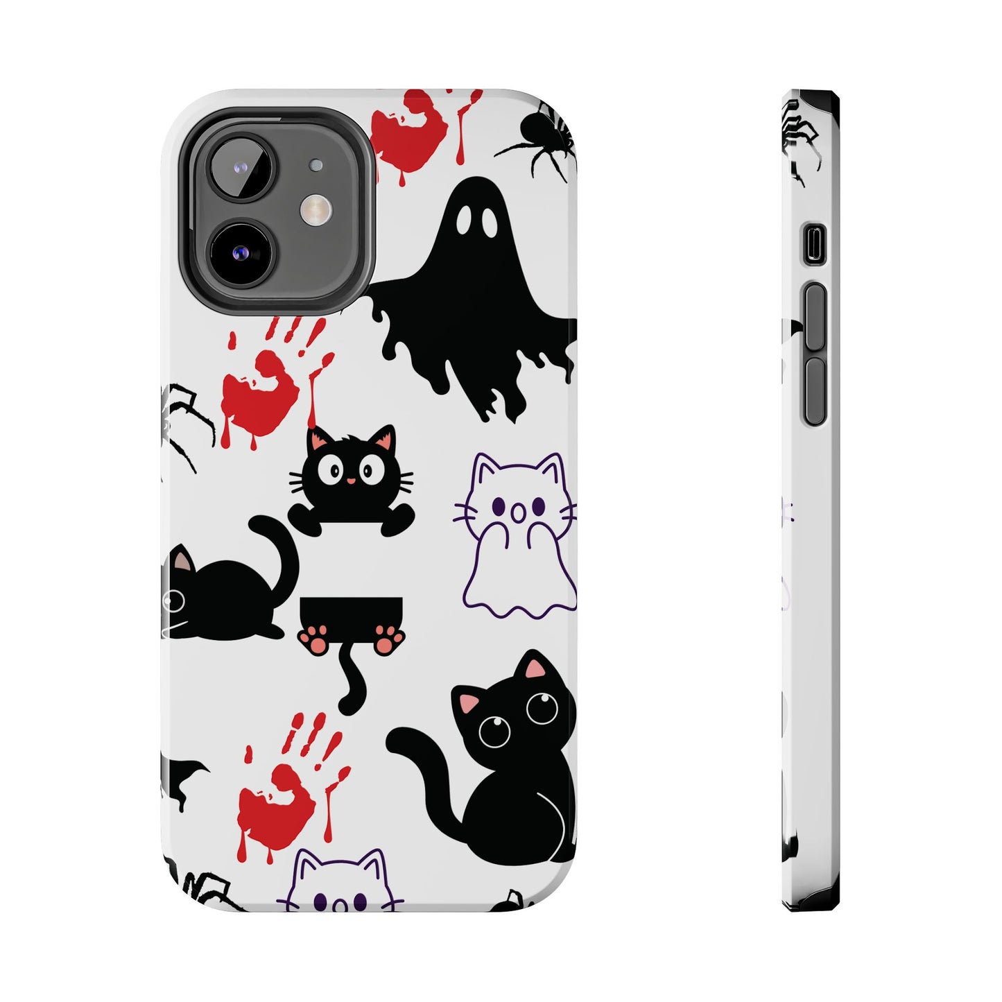 Halloween Phone Cases, Spooky Phone Cover, Cat & Ghost Design, Tough Case for Gifting, Fun and Festive