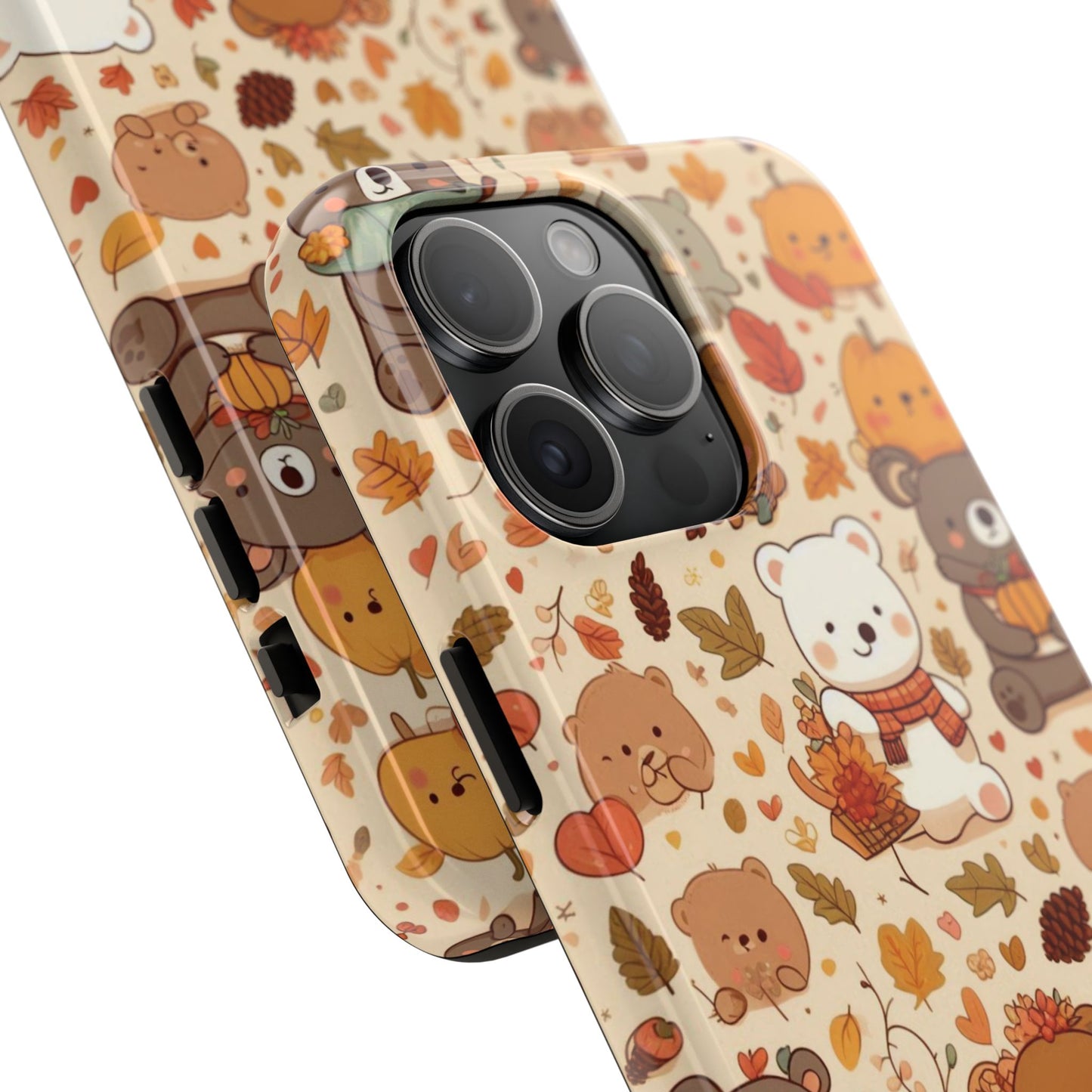 Cute Bear Phone Case - Durable Tough Cases for Animal Lovers, Gift for Kids, Cute Fall Decor, Whimsical Accessories, Fun Style