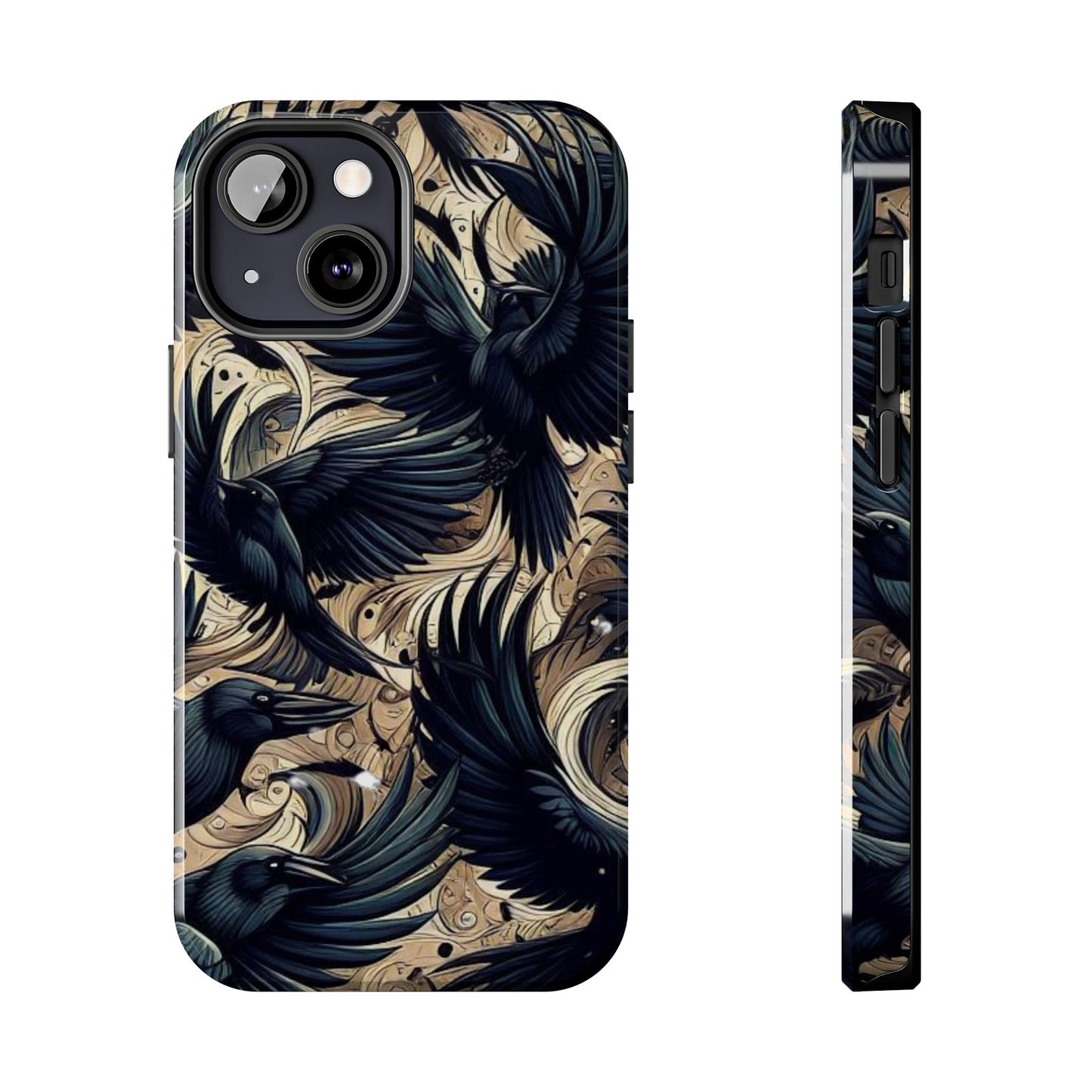 Bold Raven Phone Case | Tough and Protective | Unique Bird Design | Gift for Nature Lovers | Halloween and Fall Decor