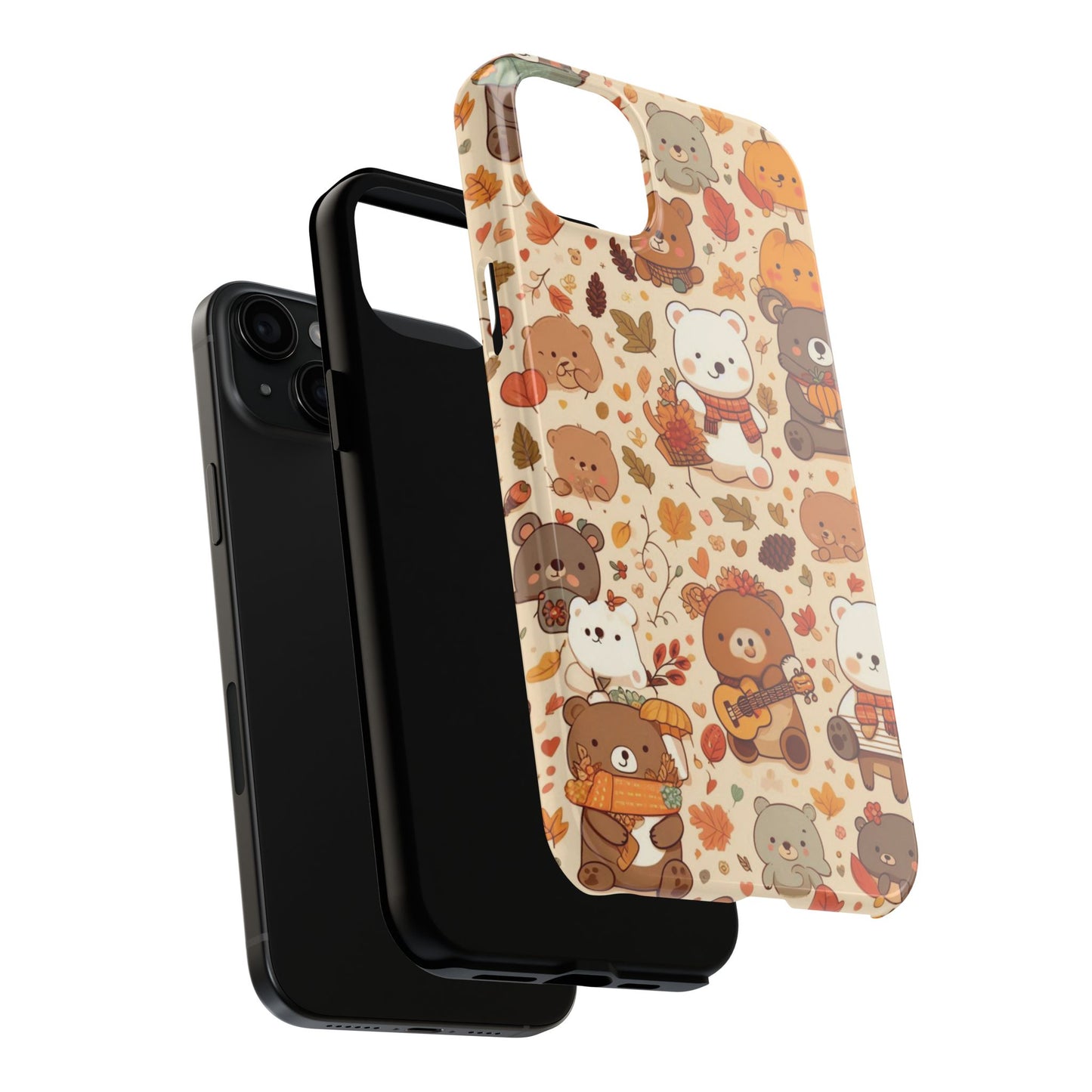 Cute Bear Phone Case - Durable Tough Cases for Animal Lovers, Gift for Kids, Cute Fall Decor, Whimsical Accessories, Fun Style