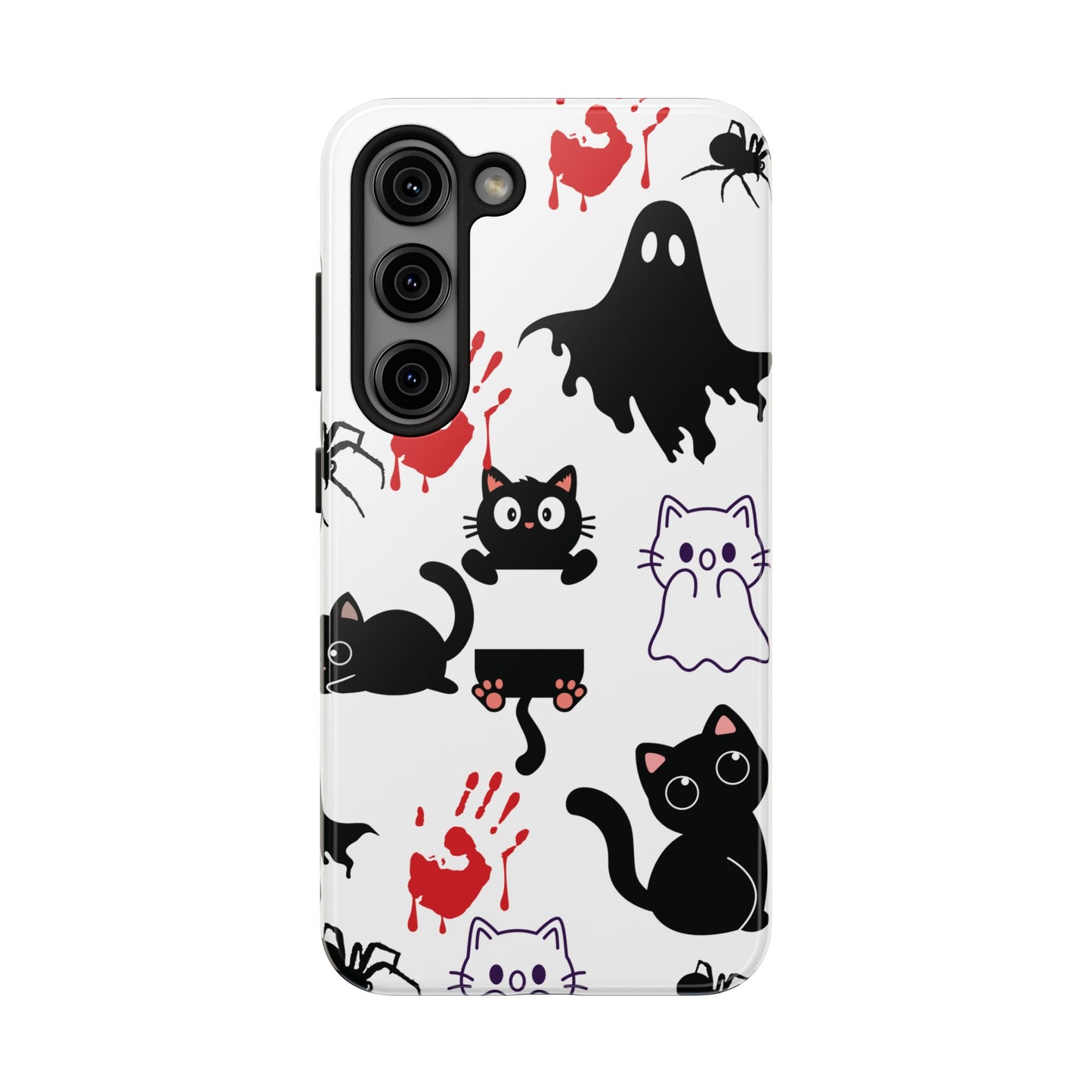 Halloween Phone Cases, Spooky Phone Cover, Cat & Ghost Design, Tough Case for Gifting, Fun and Festive