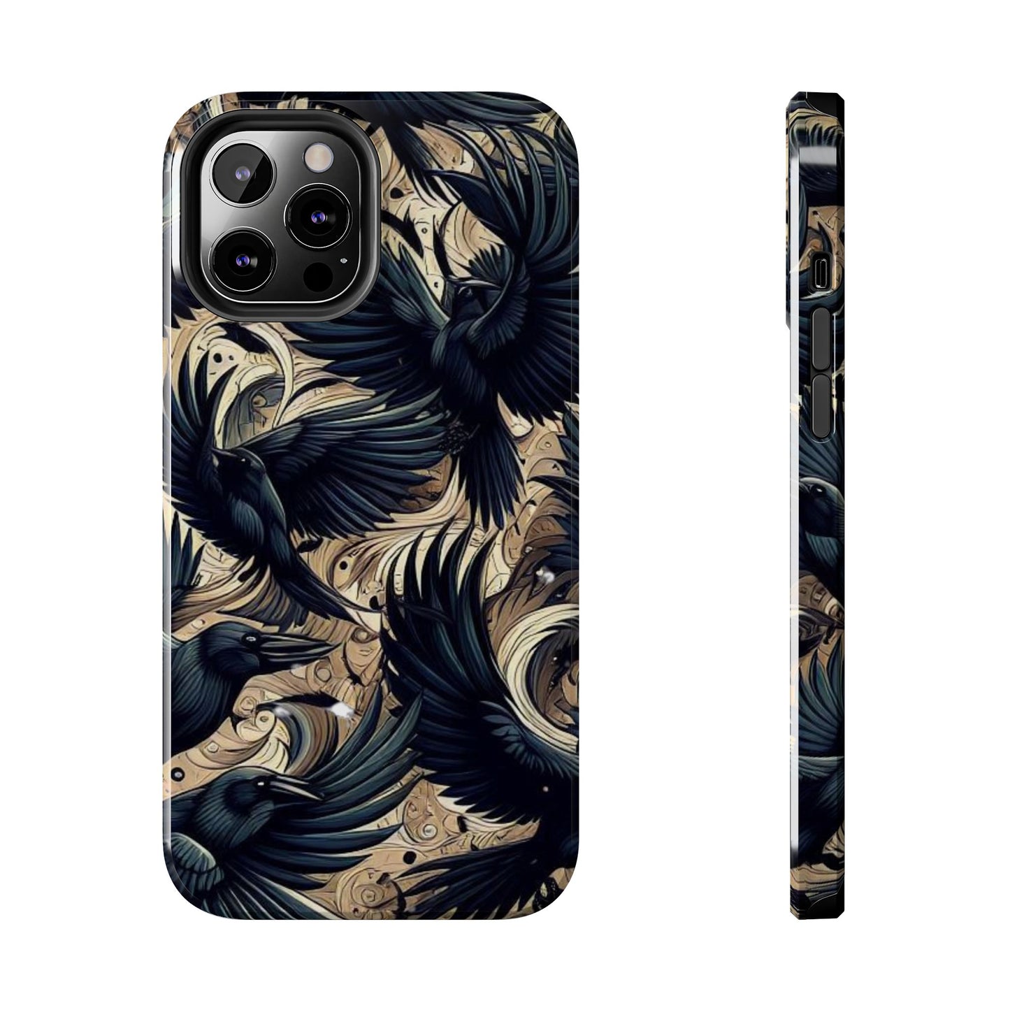 Bold Raven Phone Case | Tough and Protective | Unique Bird Design | Gift for Nature Lovers | Halloween and Fall Decor