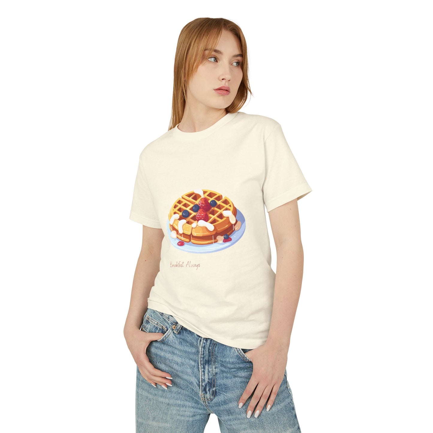 Waffle Delight Tee, Foodie Gift, Casual Wear, Brunch Shirt, Unisex Cotton Tee, Gift for Chef, Sweet Treat Apparel