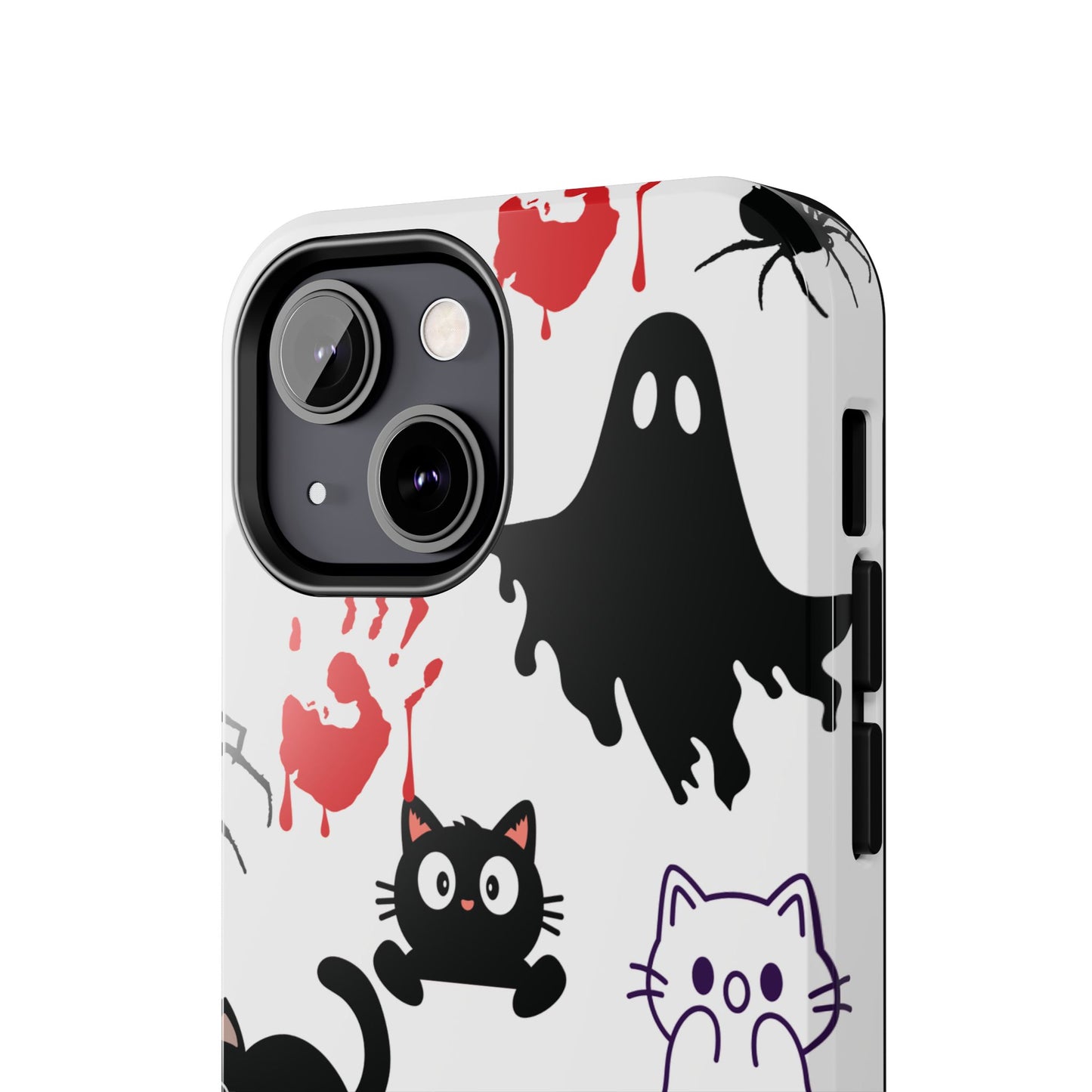Halloween Phone Cases, Spooky Phone Cover, Cat & Ghost Design, Tough Case for Gifting, Fun and Festive