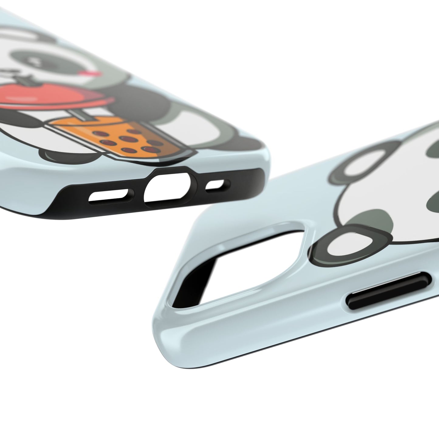 Cute Panda Phone Case with Bubble Tea Design, Tough Phone Cases, Cartoon Character Accessories, Gift for Her, Fun Mobile Cover