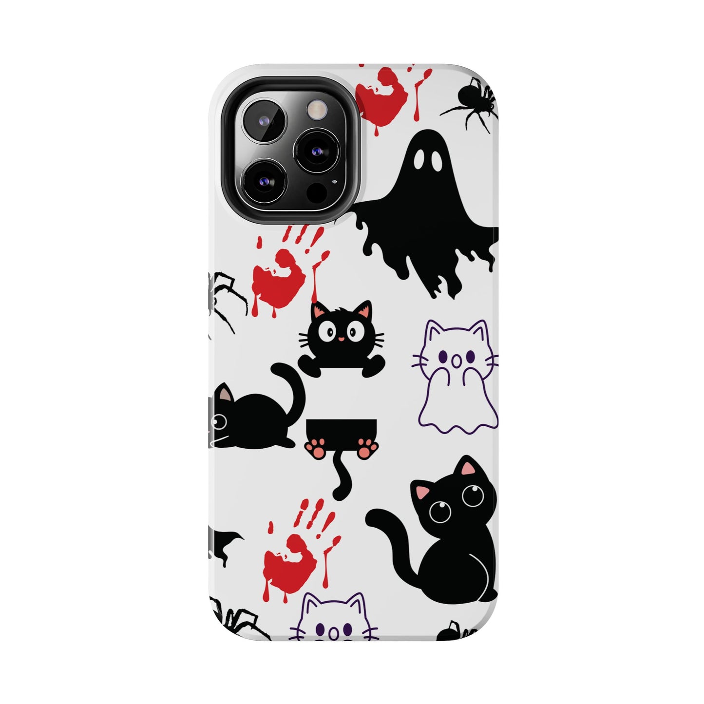 Halloween Phone Cases, Spooky Phone Cover, Cat & Ghost Design, Tough Case for Gifting, Fun and Festive