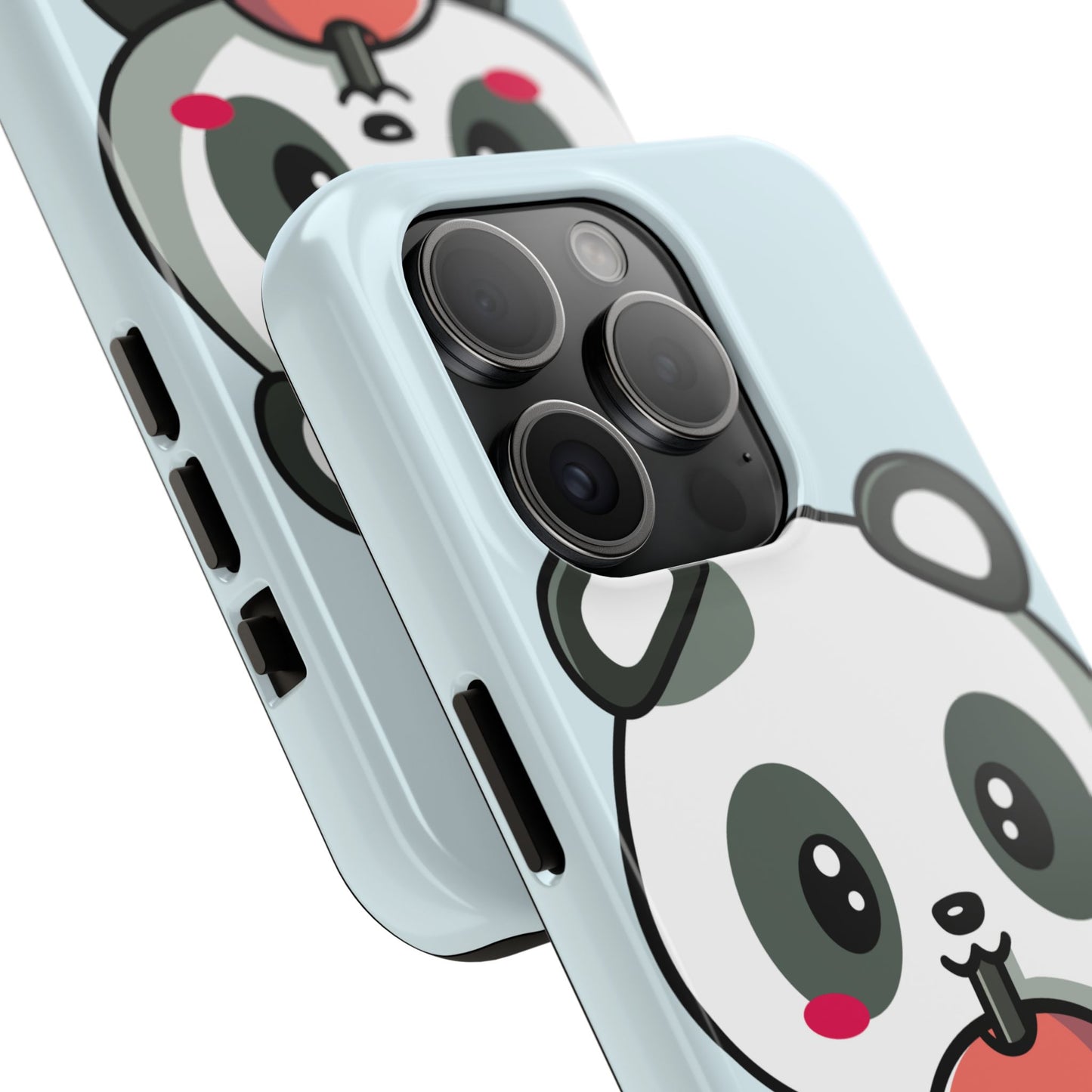 Cute Panda Phone Case with Bubble Tea Design, Tough Phone Cases, Cartoon Character Accessories, Gift for Her, Fun Mobile Cover