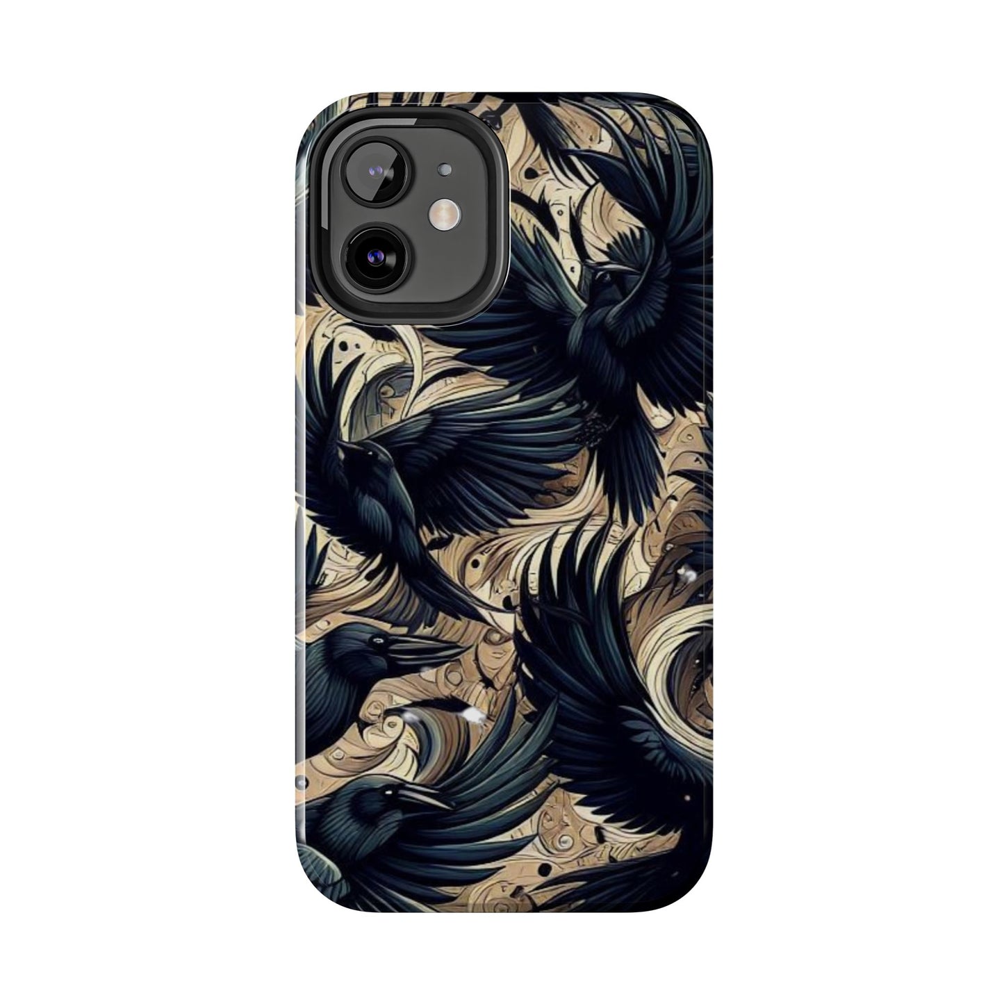 Bold Raven Phone Case | Tough and Protective | Unique Bird Design | Gift for Nature Lovers | Halloween and Fall Decor