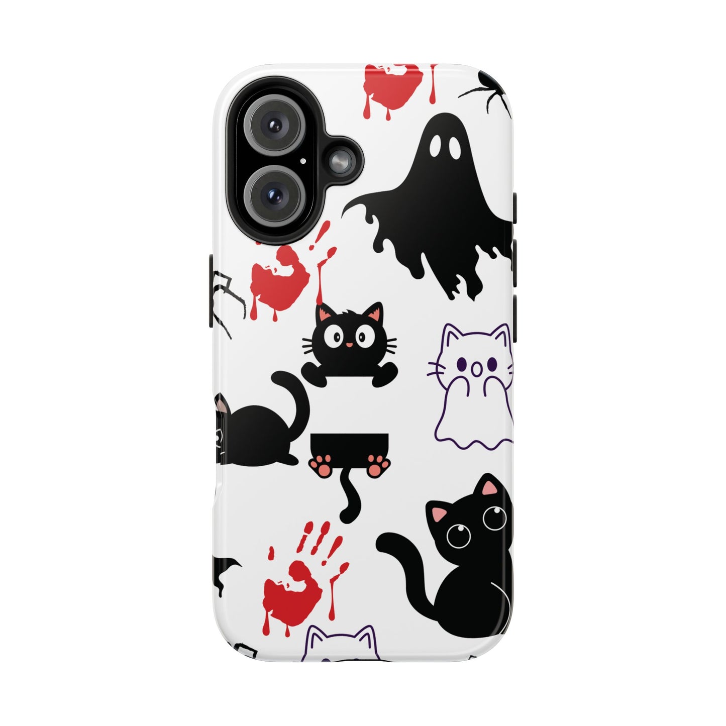 Halloween Phone Cases, Spooky Phone Cover, Cat & Ghost Design, Tough Case for Gifting, Fun and Festive