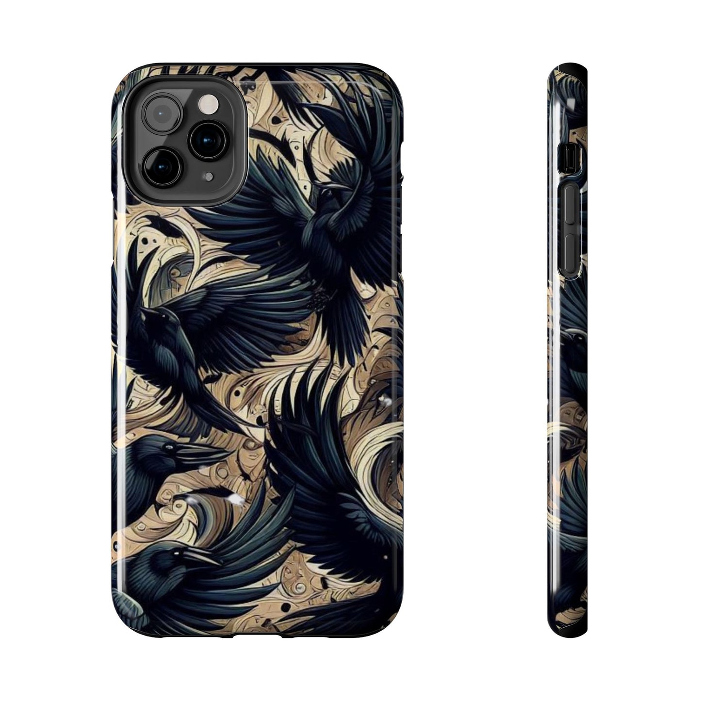 Bold Raven Phone Case | Tough and Protective | Unique Bird Design | Gift for Nature Lovers | Halloween and Fall Decor
