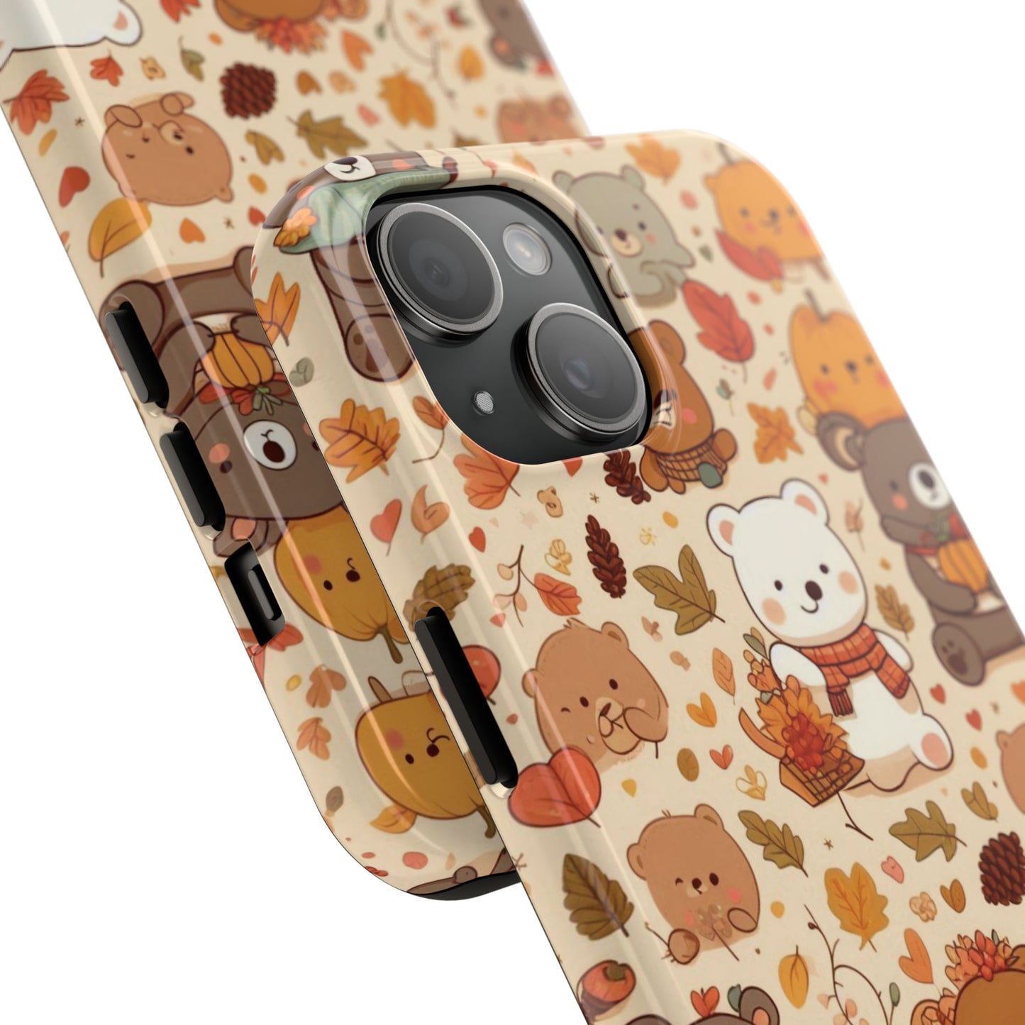 Cute Bear Phone Case - Durable Tough Cases for Animal Lovers, Gift for Kids, Cute Fall Decor, Whimsical Accessories, Fun Style